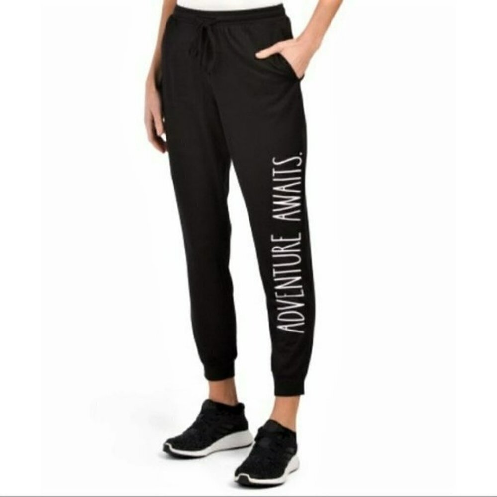 NWT Rae Dunn Ultra Soft Adventure Awaits Print Lounge Pants Joggers - Picture 1 of 4